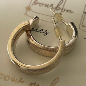 sterling silver medium open hoop stud earrings